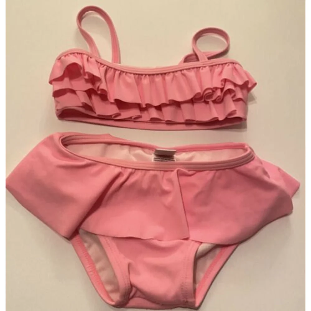 Janie and Jack‎ Girl’s Baby Sz 12-18 Pink Ruffled Bikini Swimsuit